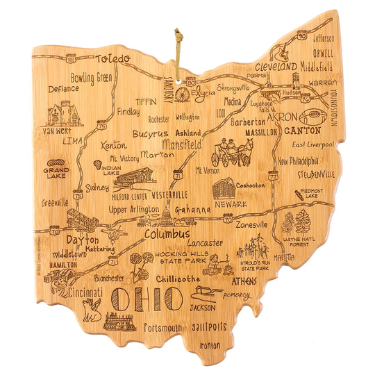 Destination Ohio Cutting Board, 12" x 13-1/2" banner