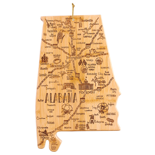 Destination Alabama Cutting Board, 10" x 15-3/4" banner