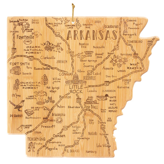 Destination Arkansas Cutting Board, 13" x 12" banner