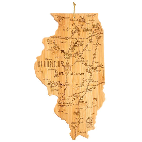 Destination Illinois Cutting Board, 16-1/2" x 9-1/4" banner