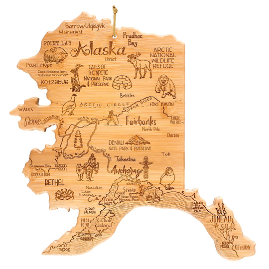 Destination Alaska Cutting Board, 13-3/8" x 13-1/2" banner
