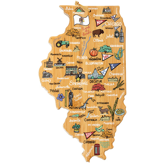 Illinois Cutting Board with Artwork by Fish Kiss™ banner