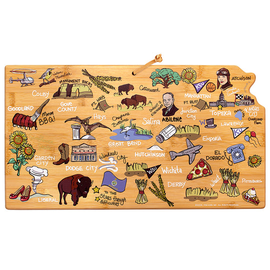 Kansas Cutting Board with Artwork by Fish Kiss™ banner