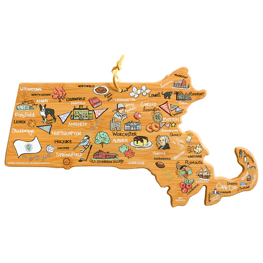 Massachusetts Cutting Board with Artwork by Fish Kiss™ banner