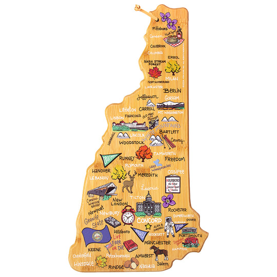 New Hampshire Cutting Board with Artwork by Fish Kiss™ banner
