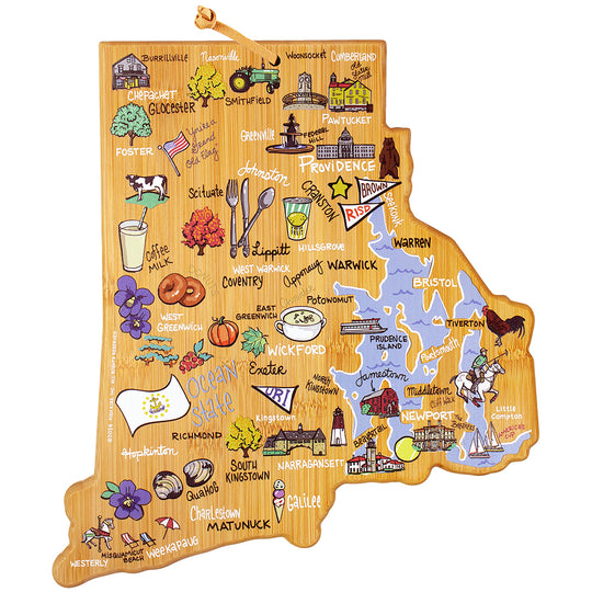 Rhode Island Cutting Board with Artwork by Fish Kiss™ banner