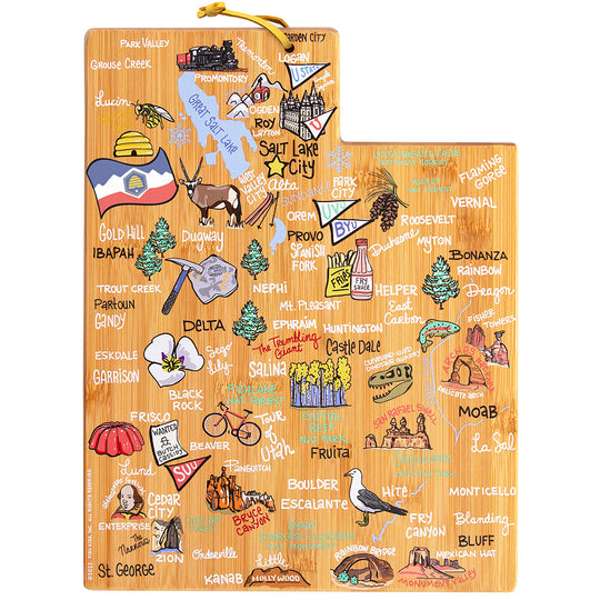 Utah Cutting Board with Artwork by Fish Kiss™ banner