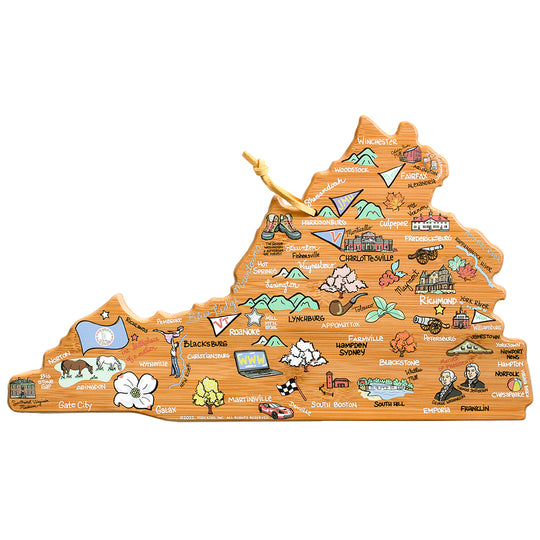 Virginia Cutting Board with Artwork by Fish Kiss™ banner