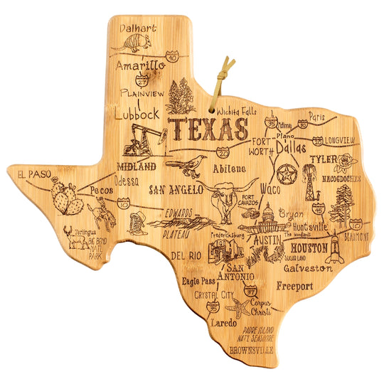 Destination Texas Cutting Board, 14" x 13-3/8" banner