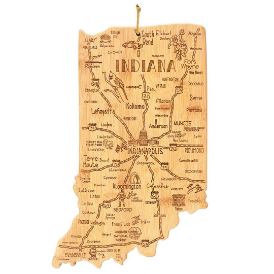 Destination Indiana Cutting Board, 15-3/4" x 10" banner