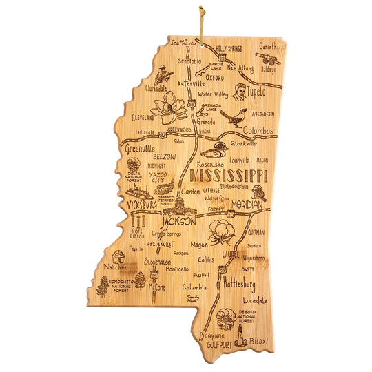 Destination Mississippi Cutting Board, 16-1/2" x 9-3/4" banner