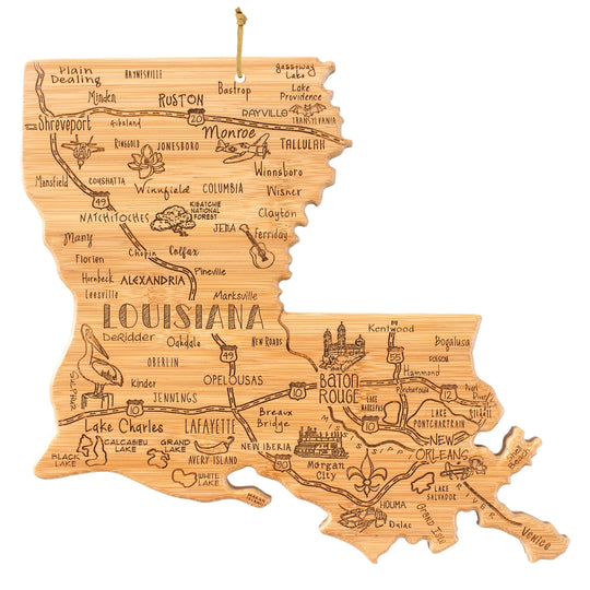 Destination Louisiana Cutting Board, 13" x 12" banner
