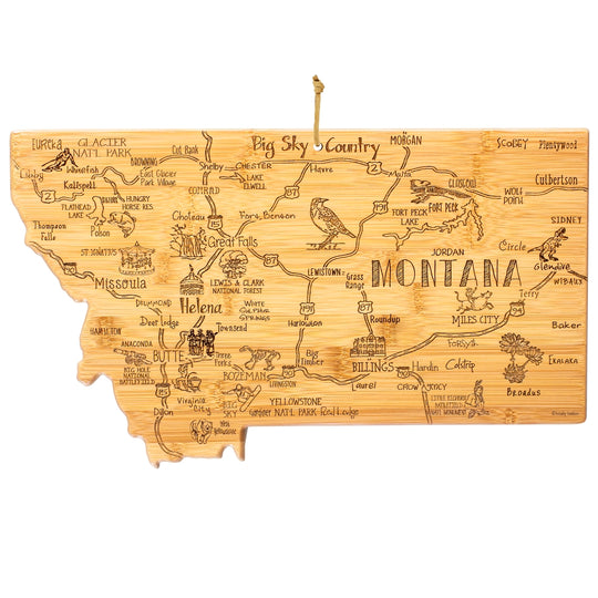 Destination Montana Cutting Board, 16" x 9-1/2" banner