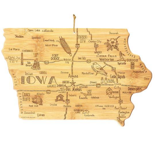 Destination Iowa Cutting Board, 15-1/2" x 10-1/4" banner