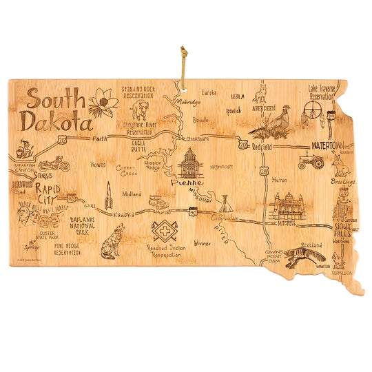 Destination South Dakota Cutting Board, 9-3/4" x 16" banner