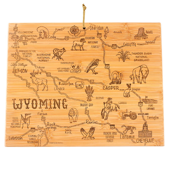 Destination Wyoming Cutting Board, 11" x 14-1/4" banner