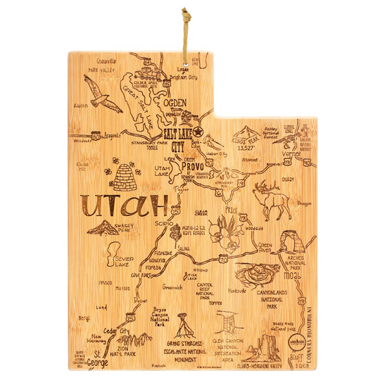 Destination Utah Cutting Board, 11" x 14-1/4" banner