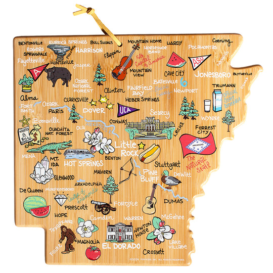 Arkansas Cutting Board with Artwork by Fish Kiss™ banner