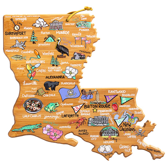 Louisiana Cutting Board with Artwork by Fish Kiss™ banner