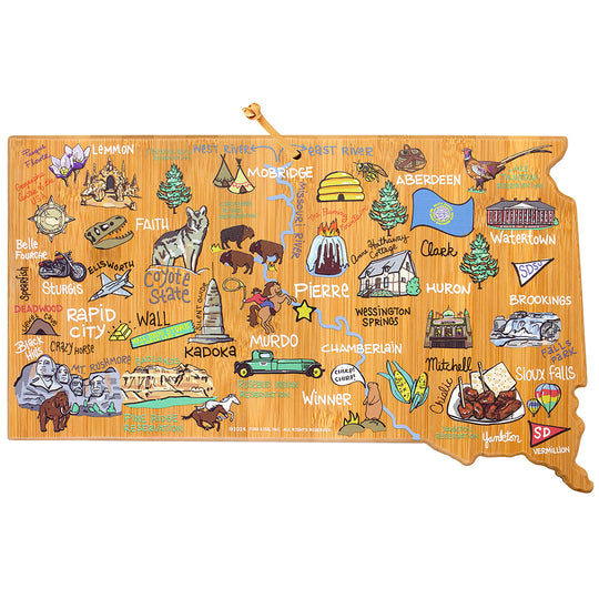 South Dakota Cutting Board with Artwork by Fish Kiss™ banner